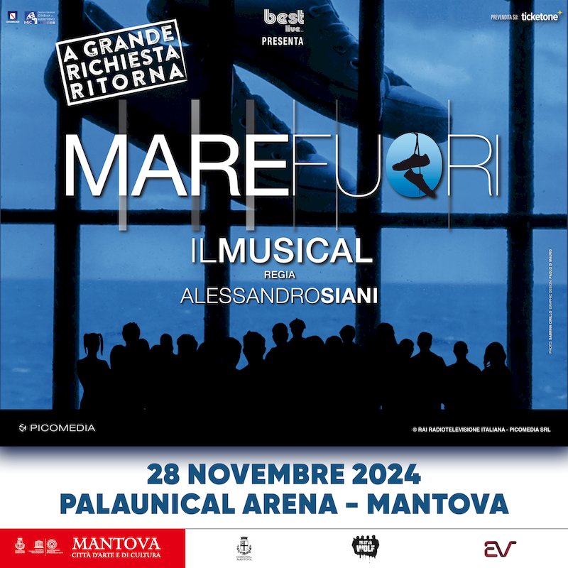 Featured image for “Dopo il grande successo e i sold out della scorsa stagione, Mare Fuori il Musical approda al Palaunical di Mantova il 28 novembre”